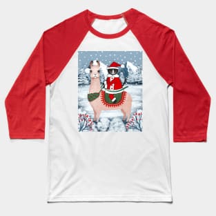 Santa Claws on a Llama Full Baseball T-Shirt